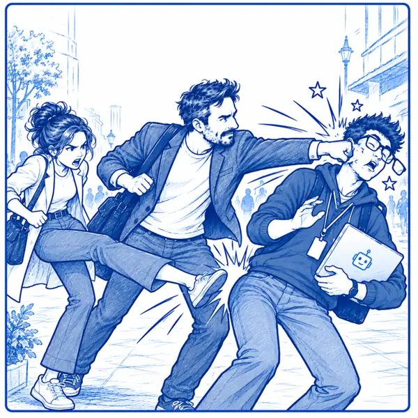 The couple sends the salesman away