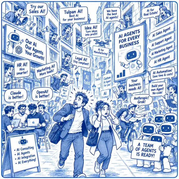 A street full of AI offers